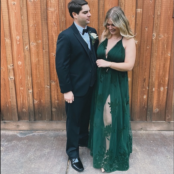 green emerald velvet dress Emerald Ivy Corset Gown– Teuta Matoshi main image 1